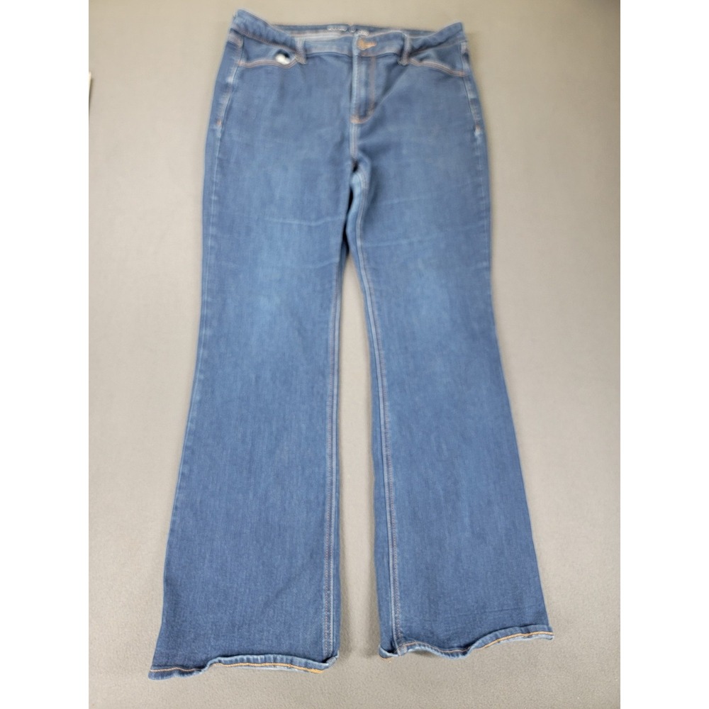 Old‎ Navy Jeans Womens 14 Blue High Rise Flare Stretch Denim Classic Pants